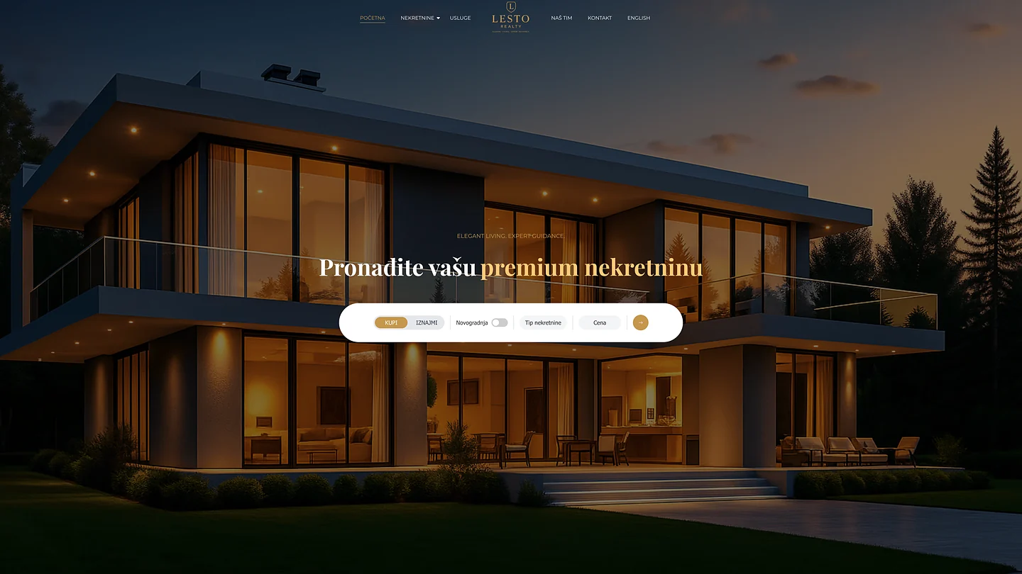 LESTO Realty — premium portal za nekretnine